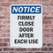 Signmission Firmly Close Door After Each Use, 7 in W x Rectangle, Plastic OS-2PACK-NS-P-710-V-12723 - alternate 4